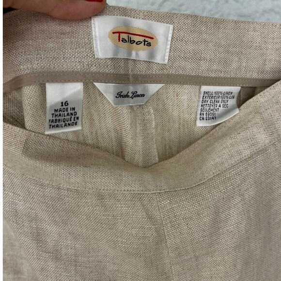Talbots Irish Linen Blazer & Pants Set - Natural, Size 16 - Picture 9 of 17